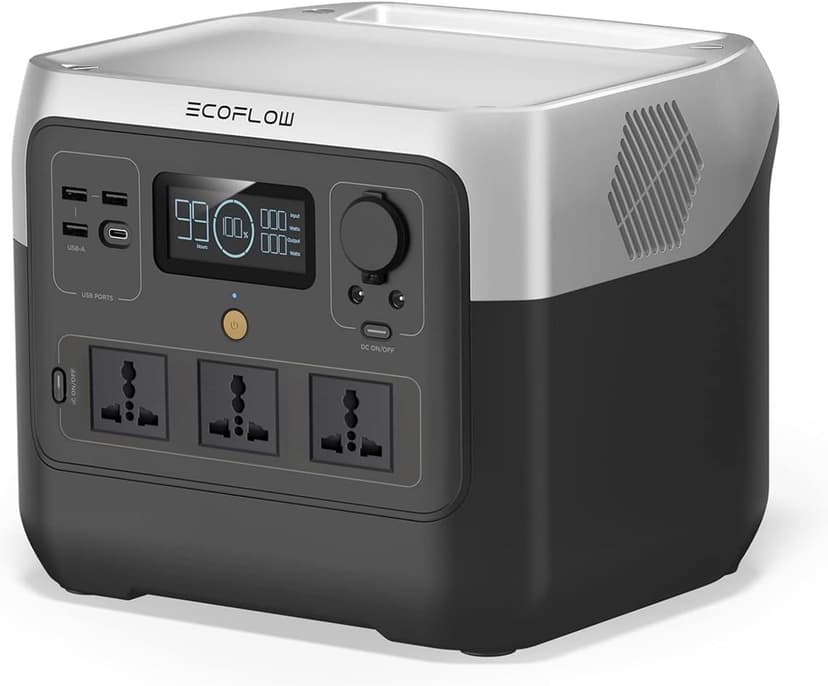 EF ECOFLOW Portable Power Station RIVER 2 Pro, 768Wh LiFePO4 Battery, 70 Min Fast Charging, 4X800W AC Outlets, Solar Generator for Outdoor Camping/RVs/Home Use