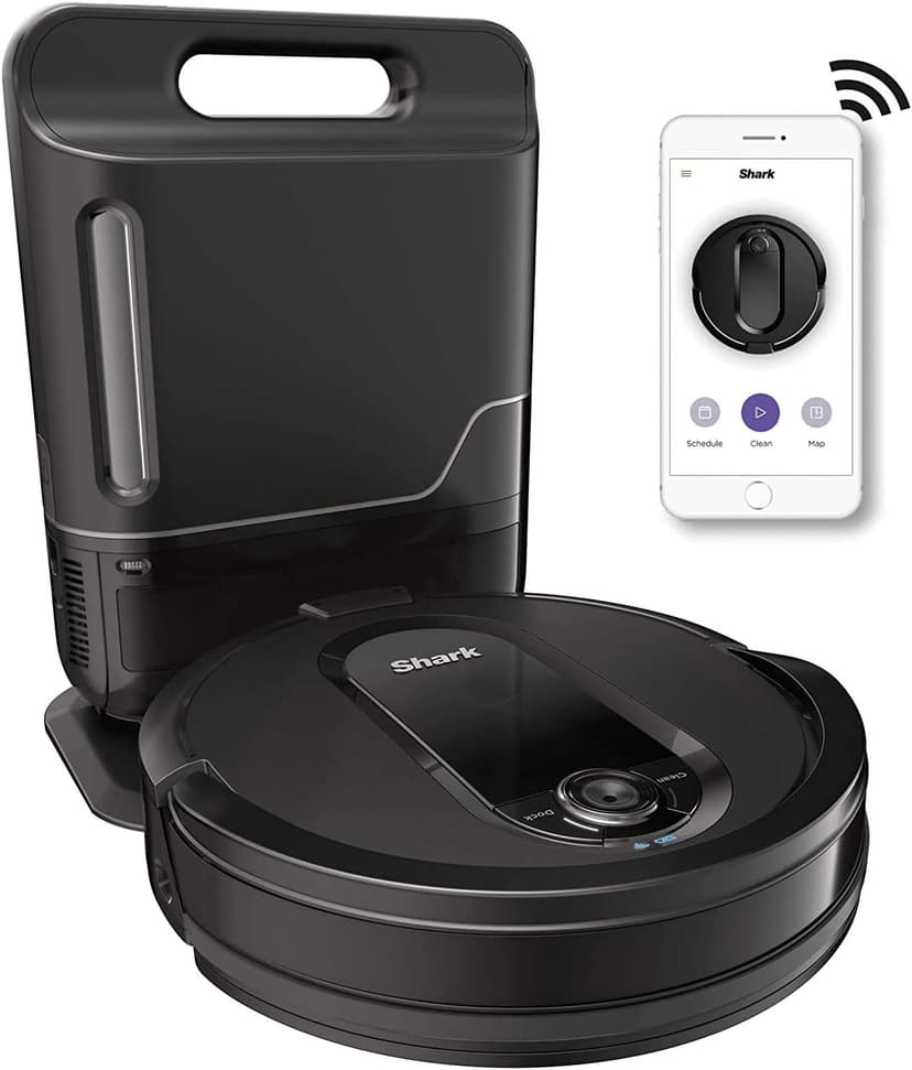 Shark RV1001AE IQ Robot Self-Empty XL, Robot Vacuum with IQ Navigation, Home Mapping, Self-Cleaning Brushroll, Wi-Fi Connected, Works with Alexa, Black