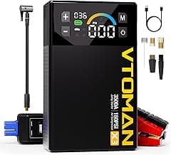 VTOMAN X3 Jump Starter with Air Compressor, 3500A Portable Car Battery Jumper Starter (9L Gas/8.5L Diesel Engines) with 160PSI Auto-Shutoff Tire Inflator, 12V Lithium Battery Booster Pack, Jump Box