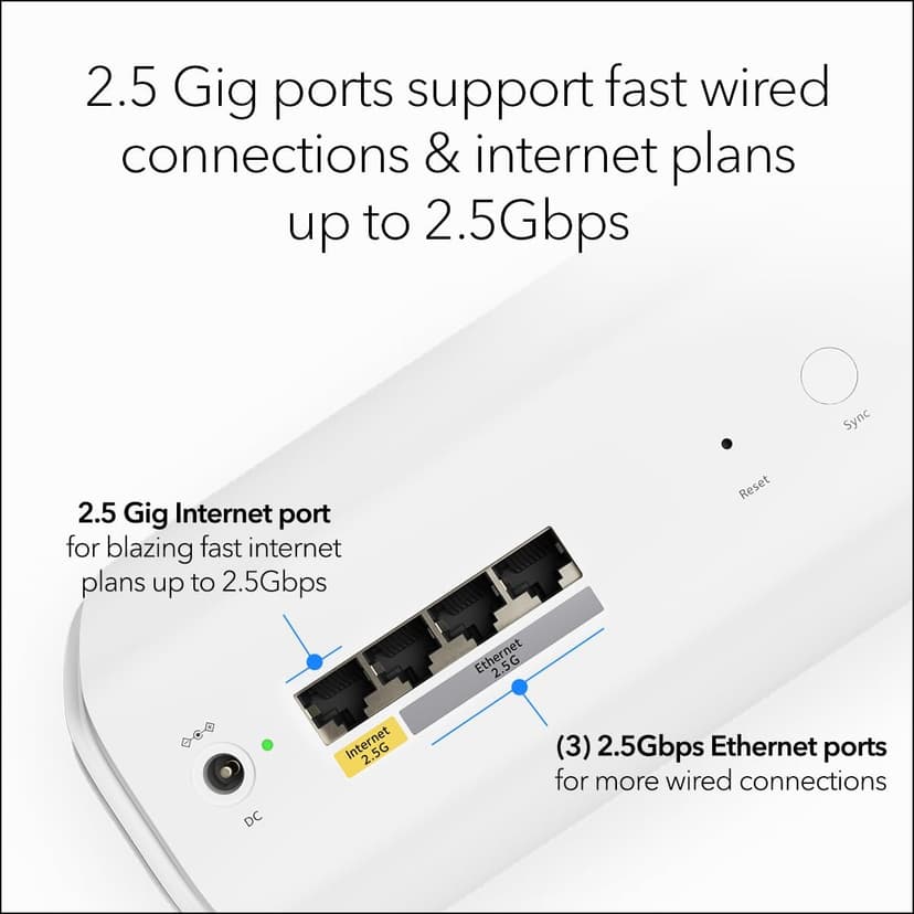 NETGEAR Orbi 770 Series Tri-Band WiFi 7 Mesh Network System (RBE772) - Router + 1 Satellite Extender, Security Features, Up to 11Gbps, Covers up to 5,500 sq.ft., 100 Devices, 2.5 Gig Internet Port