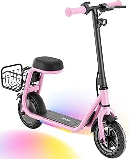 Hiboy Q2 Lite/JoyHaul Electric Scooter with Seat for Kids Ages 4-10 - UL Certified, Up to 9.3 MPH with 100W Motor, 3-Speed Adjustable, LED Neon/Brake Lights, LCD Display