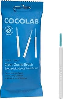 Cocolab Great Gums Brush, Soft Interdental Brushes, Easy to Use Floss Supplement for Teeth Cleaning and Gum Health, Size 2, 25-Pack