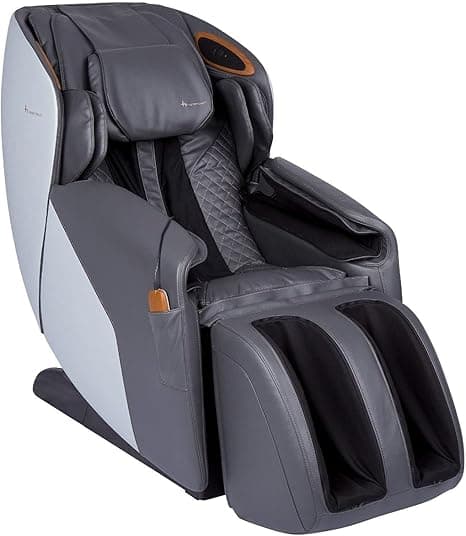 Human Touch Quies Zero Gravity Massage Chair, Full Body Back, Leg, Shoulder Acupressure, 9 Programmed S & L Track Massages, Dual Lumbar Heat w Extending Calf & Foot Massage, Built-in Speakers, Gray