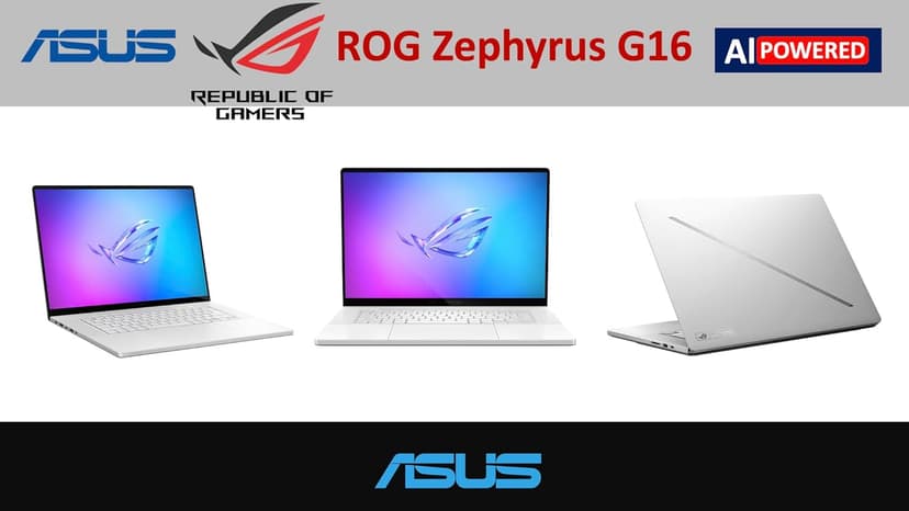 ASUS ROG Zephyrus G16 Laptop 16.0" 240Hz WQXGA Display (Intel Ultra 9-285H, GeForce RTX™ 5070 Ti 12GB, 32GB LPDDR5X, 2x4TB SSD R0 (8TB), RGB KB, Thunderbolt 4, Win 11 Pro) w/DKZ USB Port Expander