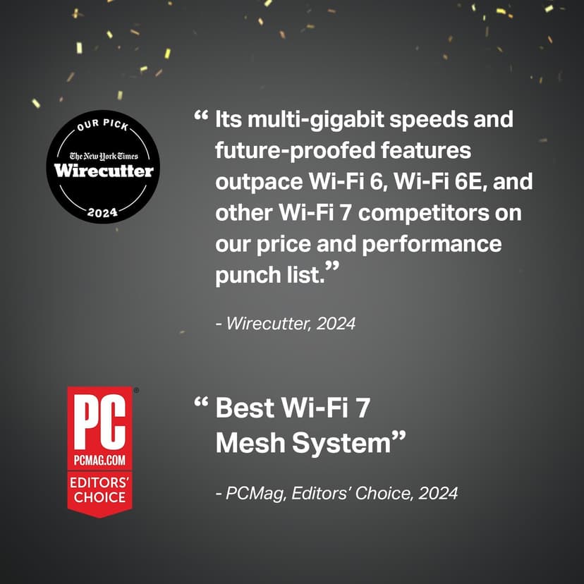 TP-Link 𝐃𝐞𝐜𝐨 BE63 Tri-Band WiFi 7 BE10000 Whole Home Mesh System- 6-Stream 10 Gbps, 4x2.5G Ports Wired Backhaul, 4X Smart Internal Antennas, VPN, MU-MIMO, HomeShield, Free Expert Support (2-Pack)