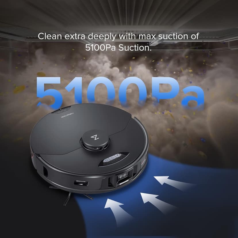 roborock S7 MaxV Ultra Robot Vacuum and Mop, Auto Mop Washing, Self-Emptying, Self-Refilling, ReactiveAI 2.0 Obstacle Avoidance, 5100Pa Suction, App Control, Works with Alexa(RockDock Ultra Series)