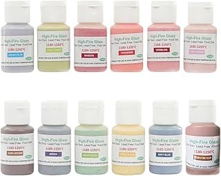 Ceramic Glaze for Pottery， Stroke and Coat Glaze & Underglaze Set (12 Colors, 2 oz Jars) ，Premium Clay Glaze for Handbuilding, Wheel Throwing & DIY Ceramics