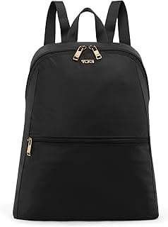 TUMI Just In Case Foldable Backpack - Lightweight, Compact Travel Backpack - For One Bag Travel - 15.5" X 12.3" X 4.5" - Black with Gold Hardware
