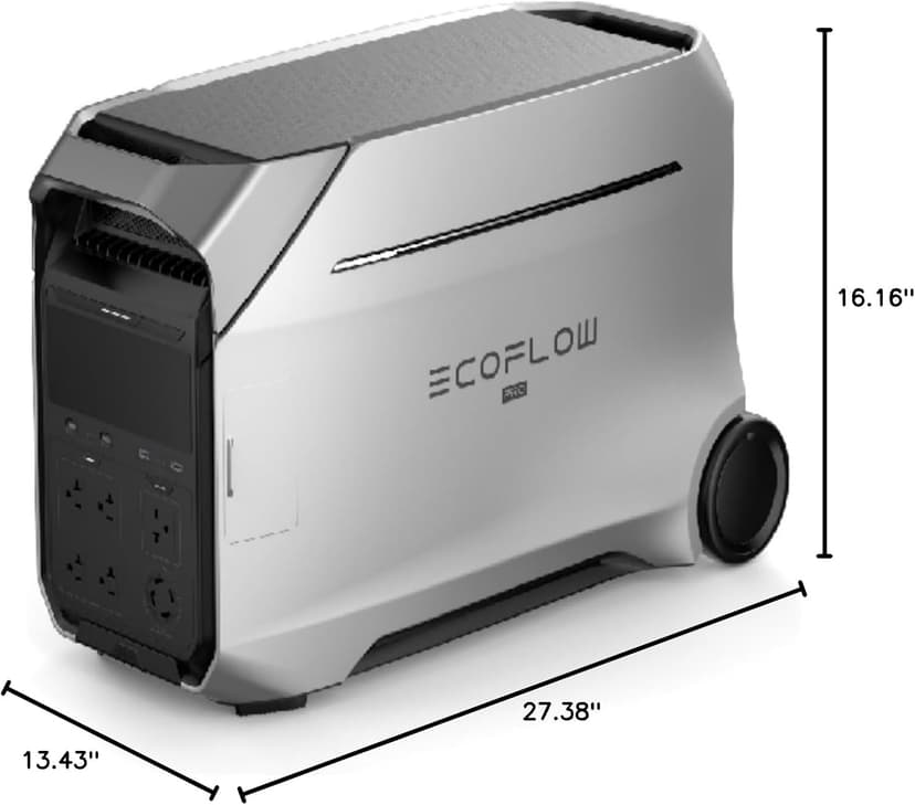 EF ECOFLOW DELTA Pro 3 Portable Power Station, 4096Wh LFP Battery, Expandable to 48kWh, 120/240V 4000W AC Output, Solar Generator for Home Use, Camping Accessories, Emergencies, Power Outages, RVs