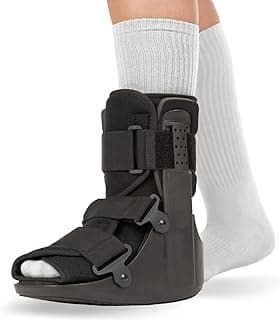 BraceAbility Short Walking Boot - Orthopedic Medical Walker Cast for Broken Toe Injuries, Sprained Ankles, Metatarsal Stress, Post-Op Support Left or Right Foot Fracture Shoe Fits Men and Women (S)