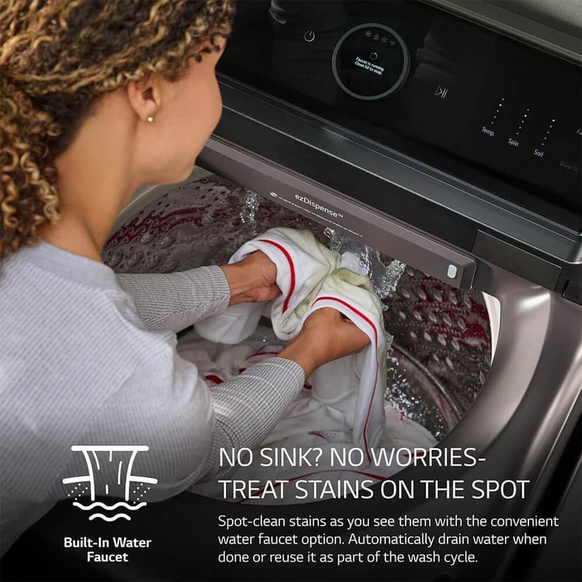 LG WT8600CB 5.5 Cu. Ft. Matte Black Mega Capacity Smart Top Load High-Efficiency Washer with Built-In Faucet