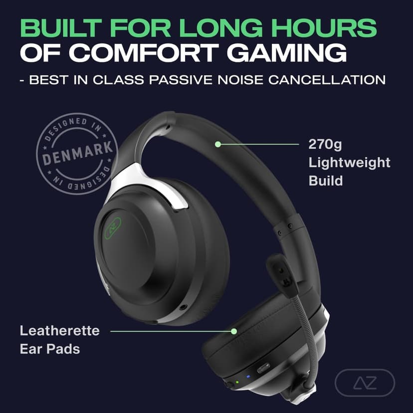 A-Spire - ANC Gaming Headset - Active Noise Cancellation - Noise Cancelling Flip-to-Mute Microphone - Mobile App - Lightweight - Windows PC - PS4 - PS5 - Xbox - Switch - Android - iOS - Mac