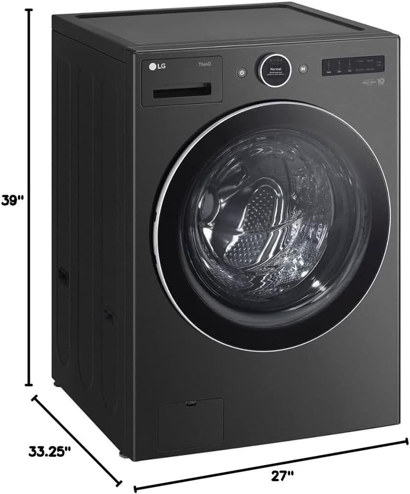 LG WM6700HBA 5.0 Cu. Ft. Black Steel Front Load HE Stackable Smart Washer