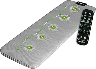GhostBed Massage Mat with 3" Gel Memory Foam - 7 Full-Body Massage and Stretching Programs, Plus Vibration and Heat Therapy, Charcoal Grey