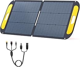 VTOMAN Portable Solar Panel for Solar Generator, 110W 19V Folding Solar Charger with 23% Efficiency, IP67 Waterproof and Adjustable Kickstands Design for Camping, RV, Outdoor Adventures (VS110)