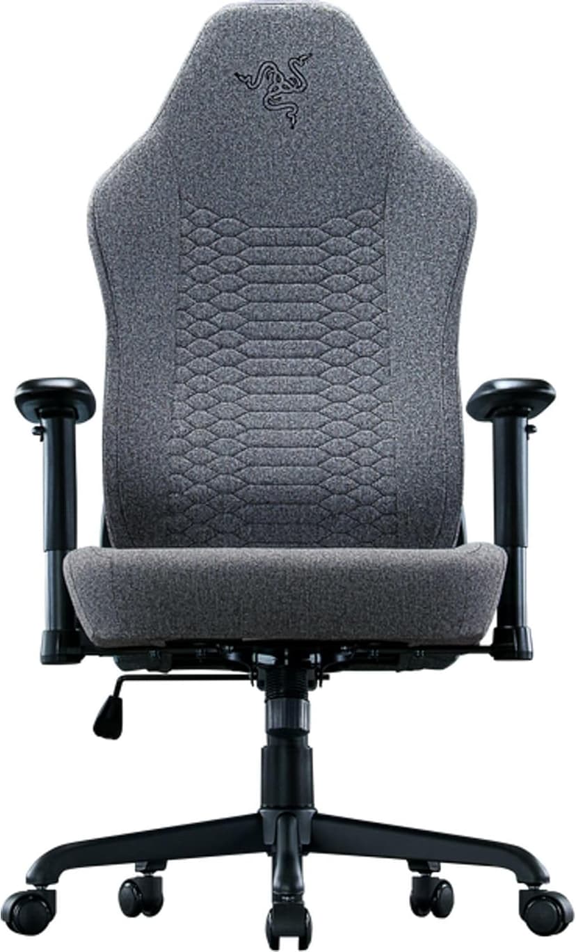 Razer Iskur V2 X Ergonomic Gaming Chair: Built-in Lumbar Support - Widened Seat - High Density Foam Cushions - Adjustable 152 Degree Recline - 2D Armrests - Plush Fabric Finish - Light Gray Edition
