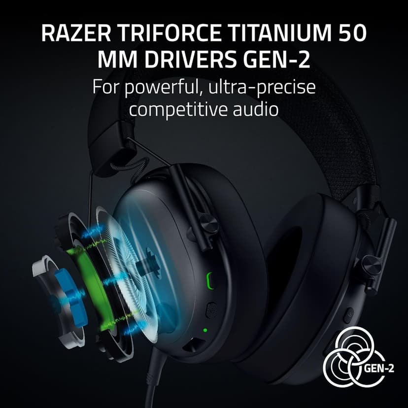 Razer BlackShark V3 Wireless Gaming Headset for PC: 50mm Drivers - Super Wideband Mic - 2.4 GHz, Bluetooth, USB - Works with Mac, PS5, Nintendo Switch, Smartphone - 70 Hr Battery - Black
