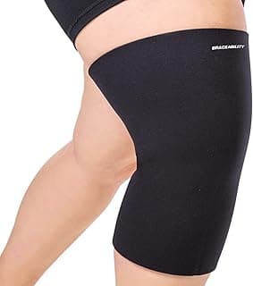 BraceAbility Plus Size Neoprene Knee Sleeve - Compression Support Brace for Bariatric Women or Men with Arthritis Joint Pain, Fitting Overweight to Obese Thighs and Legs (3X-Large Wide)