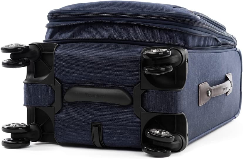 Travelpro Platinum Elite Softside Expandable Carry on Luggage, 8 Wheel Spinner Suitcase, USB Port, Suiter, Men and Women, True Navy Blue, Carry On 21-Inch