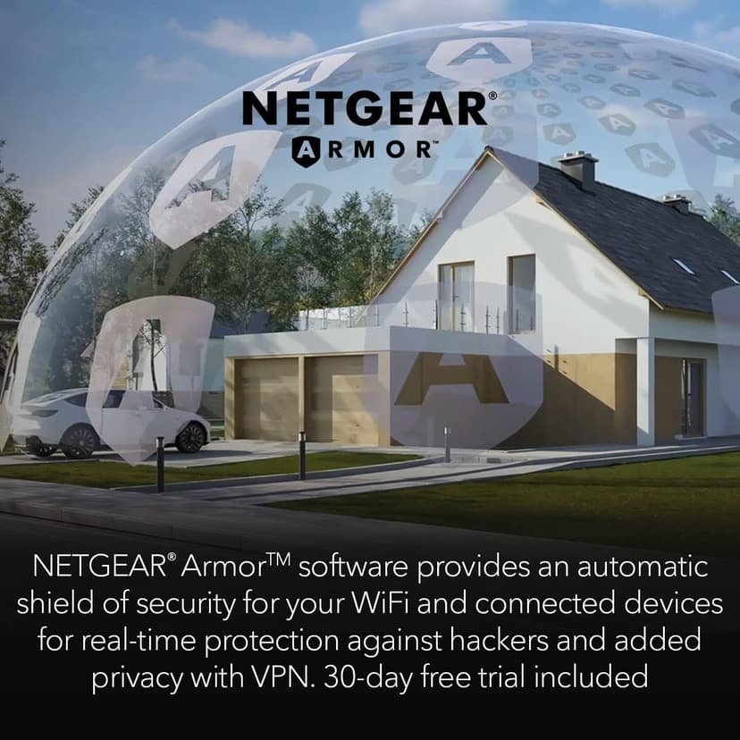NETGEAR Orbi Quad-Band WiFi 6E Mesh Network System (RBKE963), Router + 2 Satellite Extenders, Security Features, Up to 10.8 Gbps, Coverage up to 9,000 sq. ft., 200 Devices, 10 Gig Internet Port