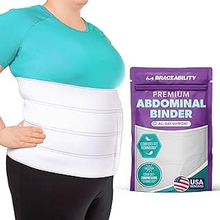 BraceAbility Medical Abdominal Stomach Binder - XXL Belly Band Compression for Diastasis Recti, Postpartum, Post-Surgical Wrap for Tummy Tuck Recovery, Post op Ab Binder for Women and Men (2XL 12")