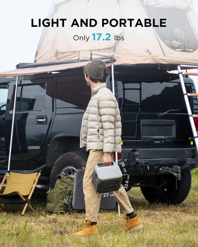 EF ECOFLOW Portable Power Station RIVER 2 Pro, 768Wh LiFePO4 Battery, 70 Min Fast Charging, 4X800W AC Outlets, Solar Generator for Outdoor Camping/RVs/Home Use