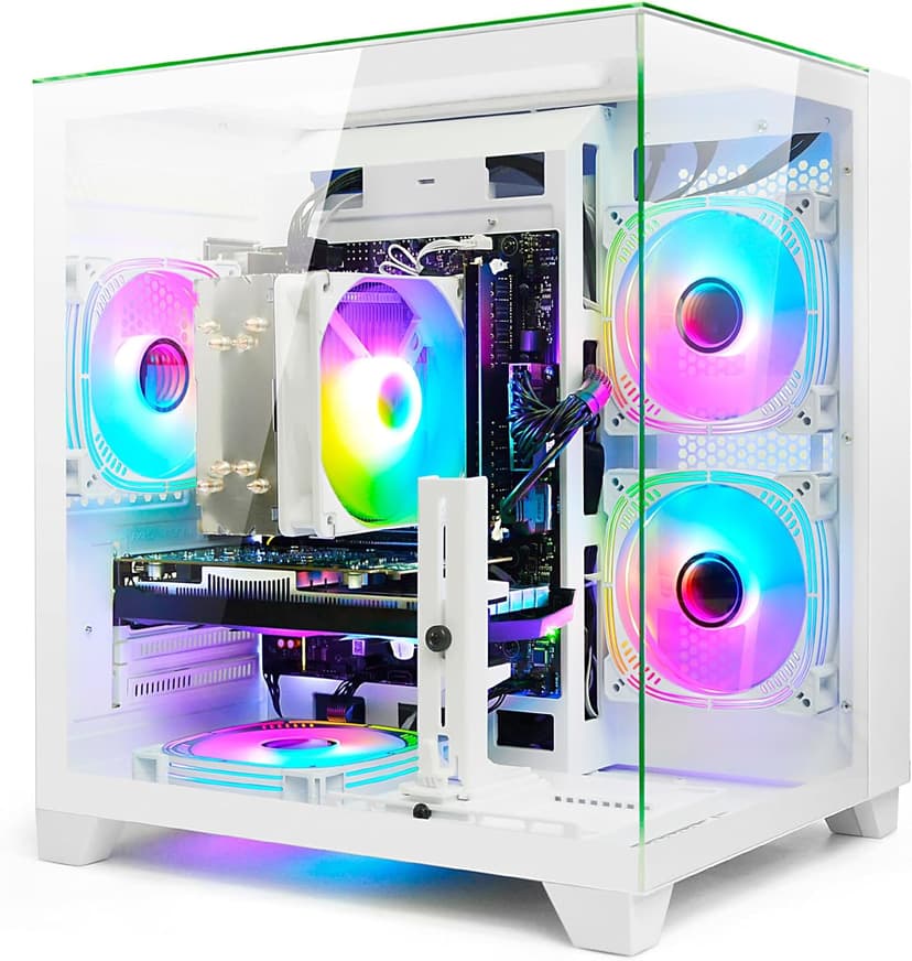 LXZ Gaming PC Desktop Core I5-13400F 6 core, RTX 4060 8G, 32G DDR4 RAM, 1TB NVME SSD, Prebuilt Tower Computer for Gaming, Home and Office (White)