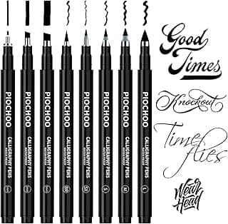 Calligraphy Pens,8 Size Calligraphy Pens for Writing,Brush Pens Calligraphy Set for Beginners, Hand Lettering Pens