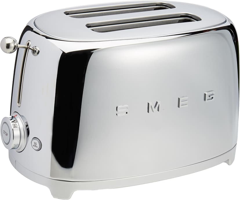 SMEG 2 Slice Toaster with 6 Presets and Defrost Function and Removable Crumb Tray TSF01SSMUS, Stainless Steel