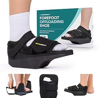 BraceAbility Forefoot Offloading Post-Op Shoe - Non-Weight Bearing Medical Wedge Boot for Diabetic Foot Ulcer, Metatarsal Fracture, Broken Toe, Bunion, Hammer Toe Surgery - Fits Men and Women (S)