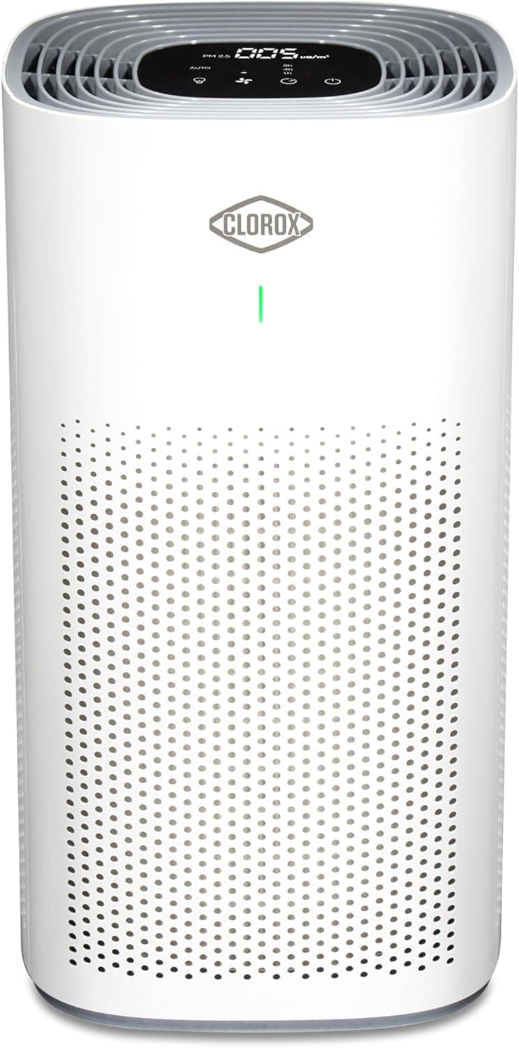 Clorox Air Purifiers for Home, True HEPA Filter, Large Rooms up to 1,500 Sq Ft, Removes 99.9% of Mold, Viruses, Wildfire Smoke, Allergens, Pet Allergies, Dust, AUTO Mode, Whisper Quiet