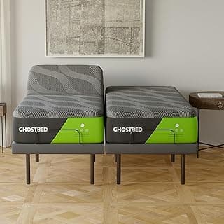 GhostBed Adjustable Bed Frame Split King 14" Cooling Memory Foam Mattress - Adjustable Electric Bed Base with Zero Gravity and Massage – Split King Adjustable Base with Mattress
