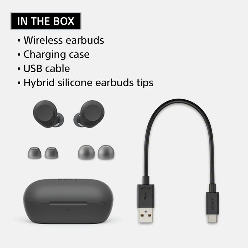 Sony WF-C710N Truly Wireless Noise-Canceling Earbuds with up to 30-Hour Battery Life, Lightweight and Secure, Black