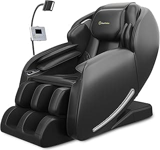 Real Relax 2025 Massage Chair Full Body, Zero Gravity SL-Track Shiatsu Massage Recliner with Heat, APP Control, Child Lock, Body Scan Bluetooth Foot Roller, Favor 06, All Black
