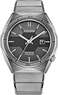 Citizen Men's Eco-Drive Sport Luxury Armor Watch in Super Titanium, Black Dial (Model: AW1660-51H)