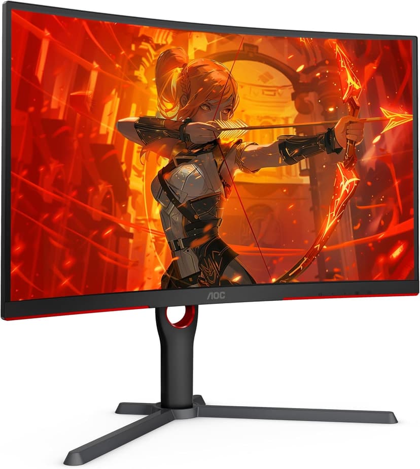 AOC CQ27G3Z 27" Curved Gaming Monitor, QHD 2K 2560x1440, 1000R VA, 240Hz 0.5ms, FreeSync Premium, Height Adjustable Stand, Xbox PS5 Switch, 3-Year Zero-Bright-dot,Black
