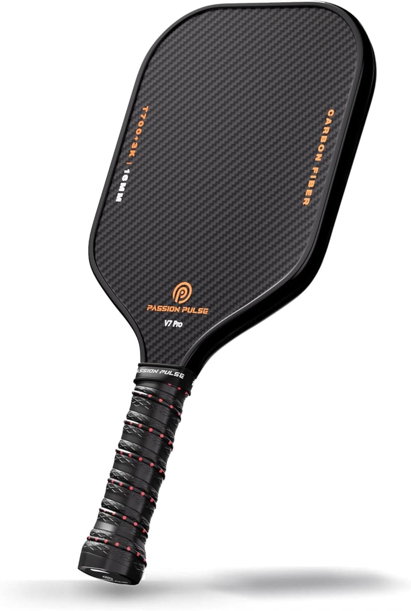V7 Pro Pickleball Paddle – 3K Raw Carbon Fiber Pickle Ball Paddles with 16mm Polypropylene Core, 3D PulseGrip Handle, – Pickleball Rackets Ideal for All Skill Levels