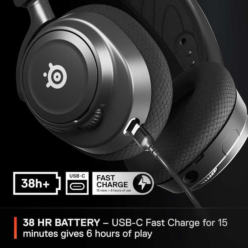 SteelSeries Arctis Nova 7 Wireless Multi-Platform Gaming Headset — Neodymium Magnetic Drivers — 2.4GHz + Mixable Bluetooth — 38Hr USB-C Battery — ClearCast Gen2 AI Mic — PC, PS5, Switch, VR, Mobile
