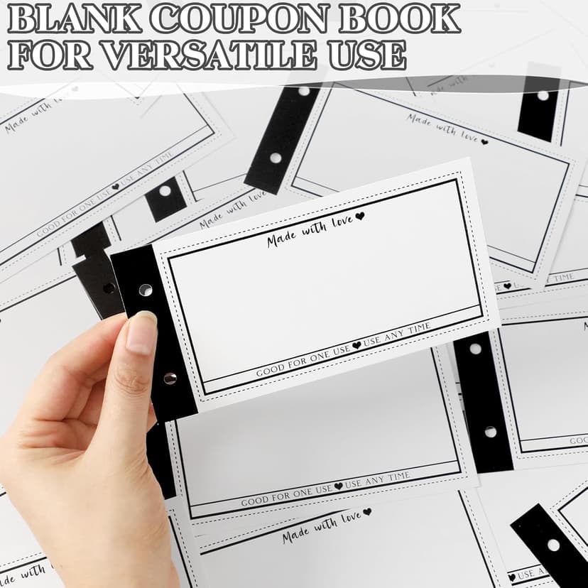 Personalized Coupon Book, 30 Blank Voucher Cards Booklet for All Occasions, Mothers Day Gifts for Mom, Unique Birthday Gifts for Boyfriend Wife Husband Girlfriend Best Friend