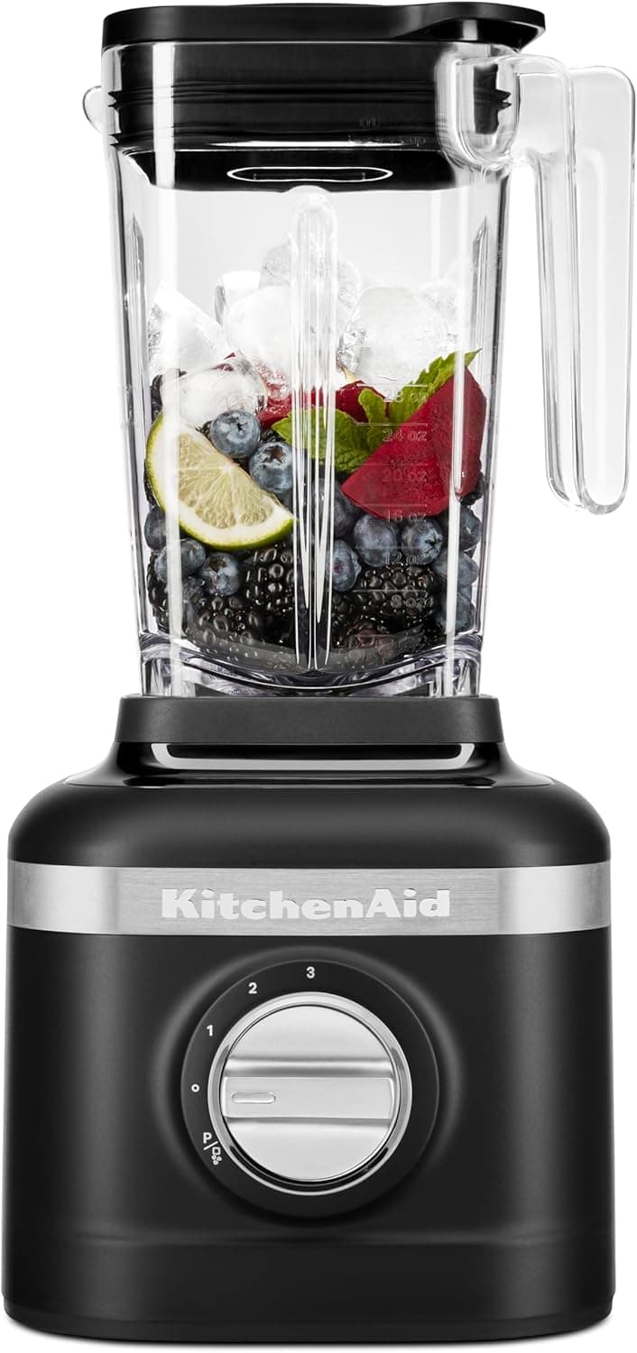 KitchenAid K150 3 Speed Ice Crushing Blender with 2 Personal Blender Jars - KSB1332Y,Black Matte, 48 oz