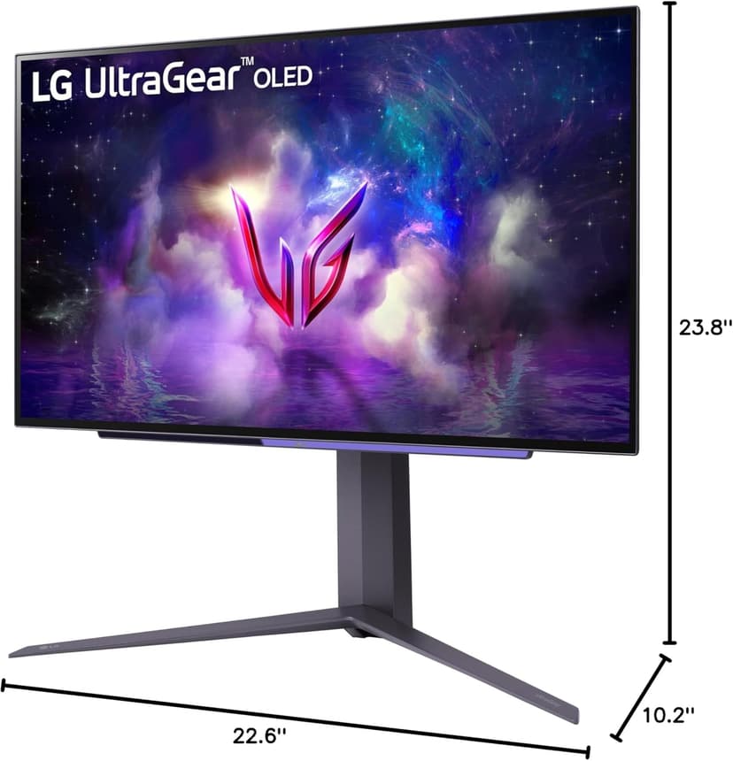 LG ‎27GS95QE 27-inch Ultragear OLED Gaming Monitor QHD 1440p 240Hz 0.03ms DisplayHDR True Black 400 AMD FreeSync Premium Pro NVIDIA G-Sync HDMI 2.1 DisplayPort Tilt/Height/Swivel Stand Black
