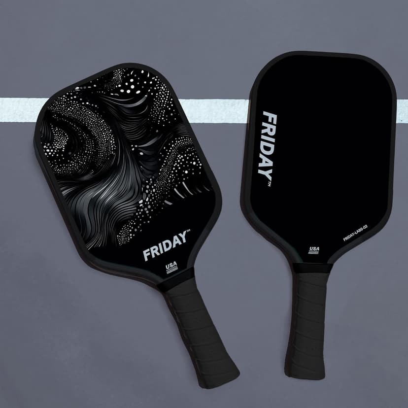 Friday Pickleball Paddle, USA Pickleball Approved, Durable Carbon Fiber, Thermoformed Unibody Design, Honeycomb Core, Gritty Surface for Spin