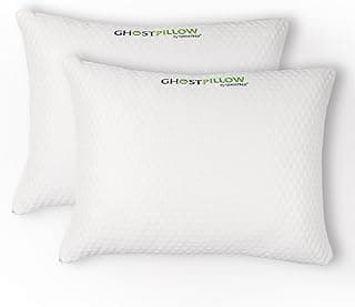 GhostBed Shredded Memory Foam Pillow with Adjustable Gel Memory Foam and Cooling Breathable Cover - Queen Size Shredded Memory Foam Pillows CertiPUR-US Certified 2-Pack