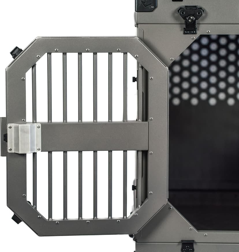ROCK CREEK CRATES Collapsible Dog Crate: Meticulously Engineered, Durable Aluminum Construction, Non Slip Feet | 10 Year Warranty | Ideal for Indoor & Vehicle Use (Midnight Black, 40 Inch)