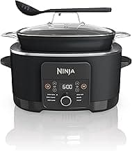 Ninja 12-in-1 PossibleCooker™ PLUS | 8.5-qt - Sous Vide & Proof Multi-Cooker | Slow Cooker, Dutch Oven & More | Glass Lid & Integrated Spoon | Nonstick | Oven Safe Pot to 500°F | Black | MC1010