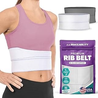 BraceAbility Broken Rib Brace for Women and Men - Rib Protector Compression Wrap, Chest Support Belt for Bruised, Fractured, Dislocated Ribs, Costochondritis Relief, Sternum Brace (Female - White)