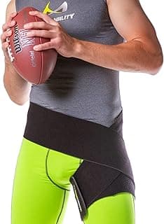 BraceAbility Hip Support Groin Brace - Hamstring Compression Wrap for Sciatica Pain Relief, Labral Tear, Thigh, Groin Pull - Sciatica Hip Brace for Men or Women (One Size)