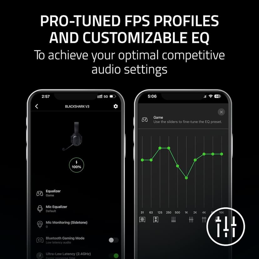 Razer BlackShark V3 Wireless Gaming Headset for PC: 50mm Drivers - Super Wideband Mic - 2.4 GHz, Bluetooth, USB - Works with Mac, PS5, Nintendo Switch, Smartphone - 70 Hr Battery - Black
