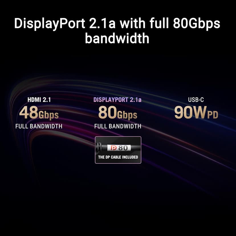 ASUS ROG Swift 27” 4K QD-OLED Gaming Monitor (PG27UCDM) - 240Hz, 0.03ms, Custom Heatsink, Neo Proximity Sensor, G-SYNC Compatible, 99% DCI-P3, True 10-bit color, DisplayPort 2.1a UHBR20, 3 yr warranty
