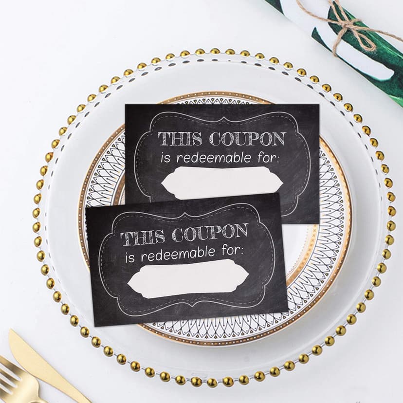 50 Coupon Cards, Coupons for Mom, Wife, Husband, Business, Business Blank Coupons Gift Certificates Vouchers.